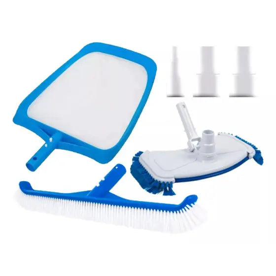 Kit Limpeza Para Piscina Com Escova Curva E Aspirador Oval - Fluidra